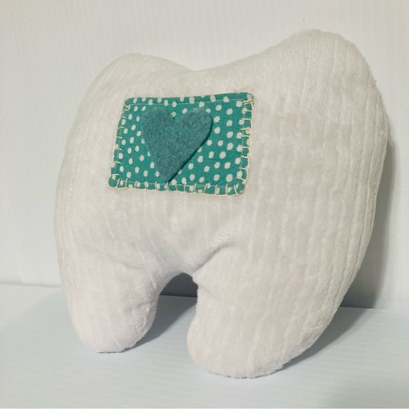 Tooth Fairy Pillow Rosy Cheeks Polka Dot & Heart Pocket 8.5" T x 8" W - Picture 7 of 10